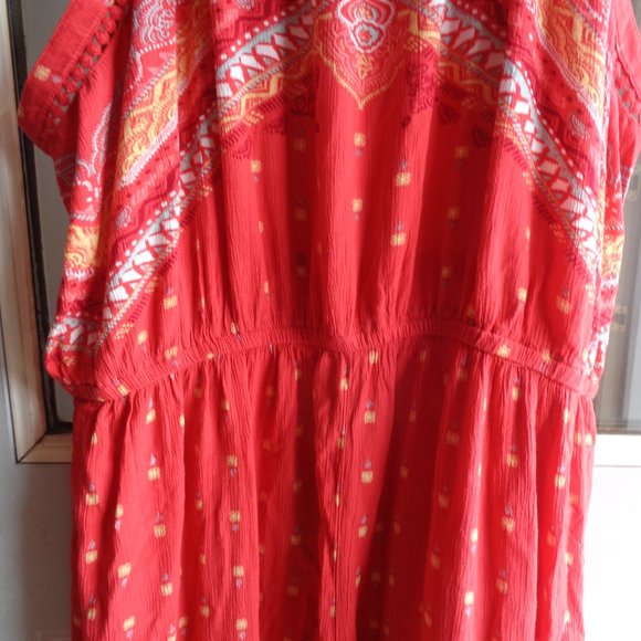 Mudd high neck pattern jumpsuit boho print lightweight 2X junior - Picture 10 of 16